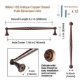 thumbnail image 2 of Goo-Ki 7.6''(192 MM) Hole Centers Oil Copper Cabinet Pulls, Zinc Alloy Drawer Pulls Cabinet Handles for Dresser and Cupboard, 6 Pack, 2 of 9
