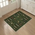 thumbnail image 3 of ODIKA 3'x5' Washable Area Rug Non-Slip, Flatweave, Easy Care Fish Angler Hook Lure Motif Border Print Symmetrical Covering for Hallway, Laundry Room, 3 of 7
