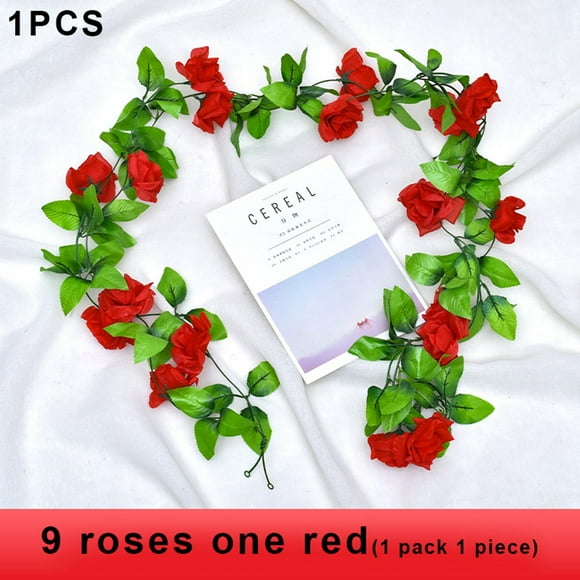 2.4M Artificial Rose Vine Christmas Garland For Home Decoration Festival Wedding Spring Autumn Garden Arch DIY False Flower