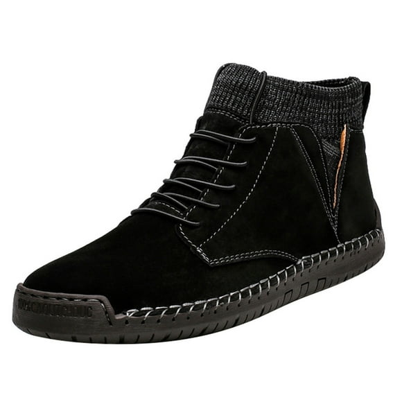 jsaierl Men's Retro Combat Boots Mid-Rise Lightweight Hiking Non-Slip Outdoor Boots Lace-up Boots Shoes