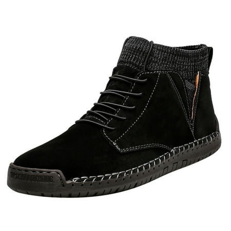 

Men s Hiking Non-Slip Outdoor Boots Winter Lace Up Flat Warm Outdoor Combat Boots