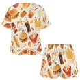 thumbnail image 3 of Delicious Pizza Burger Pajamas Set Womens Loungewear Sleepwear 2 Piece PJ Sets, 3 of 7