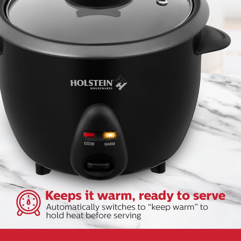 Holstein Housewares 5-Cup Rice Cooker, Black - Ideal for Rice