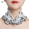 thumbnail image 2 of Trayknick Scarf Painting Print Imitation Pearl Durable Ruffle Edge Lady Headscarf for Banquet, 2 of 13