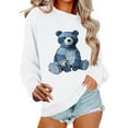 thumbnail image 4 of ClodeEU Women's Y2k Cute Graphic Sweatshirt ,Casual Loose Trendy Sweatshirts Long Sleeve Pullover Tops B-White,Womens Plus XS, 4 of 5