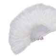 thumbnail image 2 of Feather Fan Foldable Handheld Festival Decoration Square Dance Retro Style Show Down Colorful Fan, 2 of 5