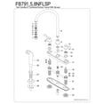 thumbnail image 3 of Kingston FB791NFLSP NuWave French Two-Handle 4-Hole 8" Centerset Kitchen Faucet with Side Sprayer in Polished Chrome, 3 of 4