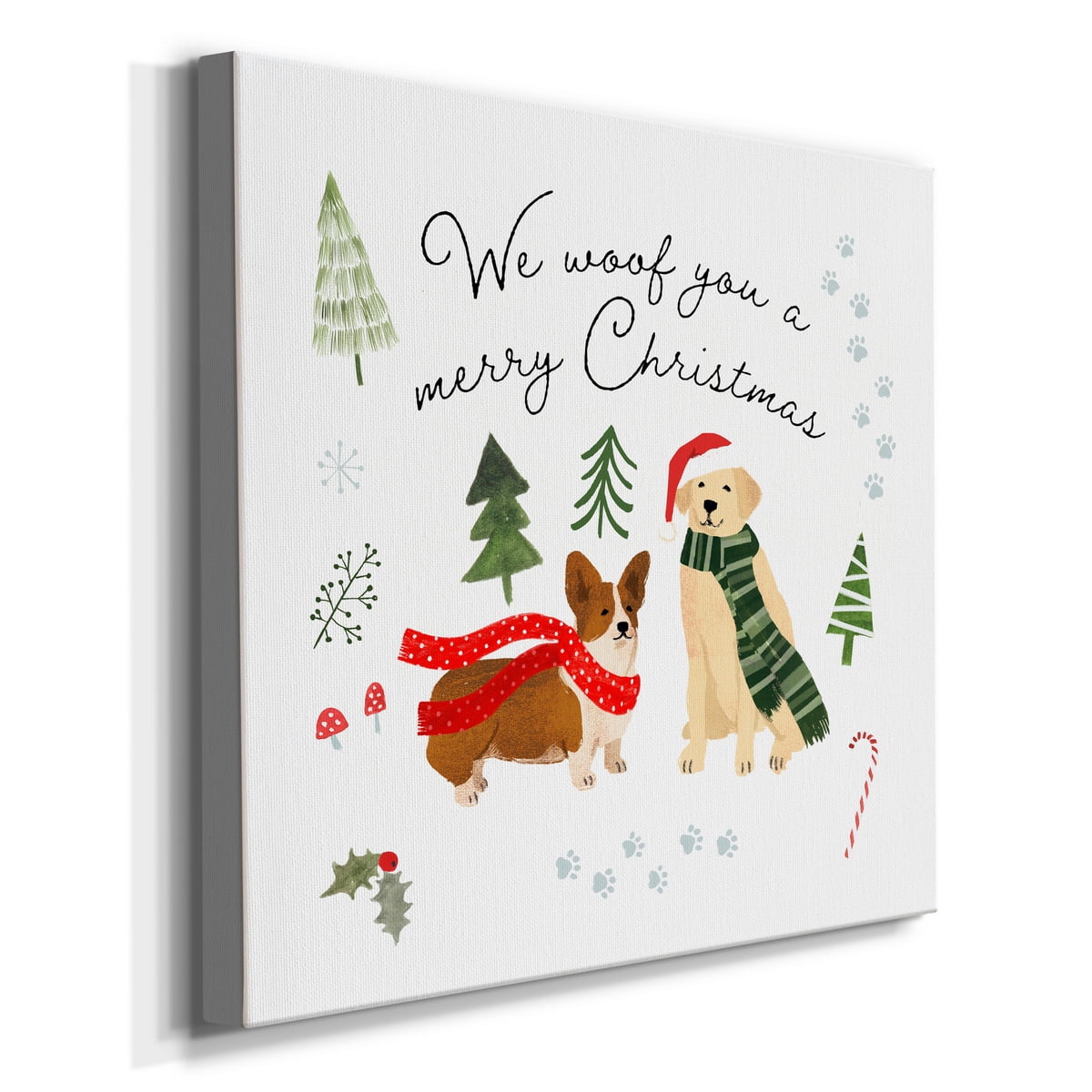 Holidogs I- Gallery Wrapped Canvas