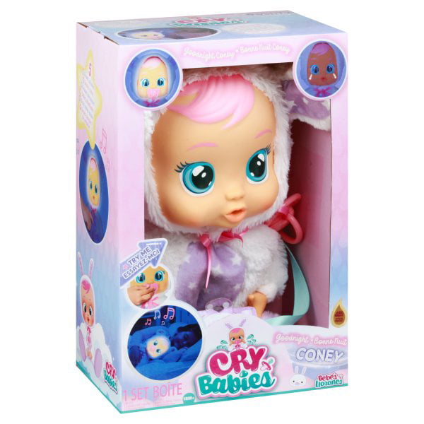 Cry Babies Goodnight Coney Doll Light Up Tears & 5 Sweet Lullabies *New*in 