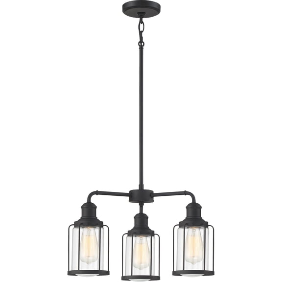 Quoizel Ludlow 3-Light 12" Transitional Chandelier in Earth Black