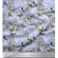 thumbnail image 1 of Soimoi Polyester Crepe Fabric Leaves,Women & Reindeer Animal Printed Fabric 1 Yard 52 Inch Wide, 1 of 1
