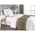 thumbnail image 2 of Poppy Bed Runner, Retro Meadow Blossom of Flowers Romantic Botanical Design Pattern, Decorative Accent Bedding Scarf for Hotels Homes & Guest Rooms, Twin, Teal Burnt Orange and Green, by Ambesonne, 2 of 3