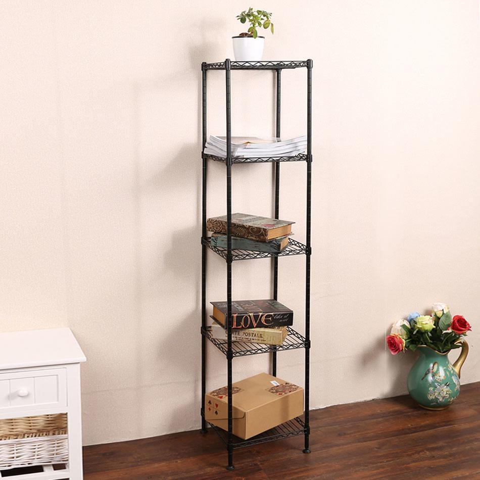 5 tier / 4Tier Square Tower Steel Wire Mesh Shelf Corner Display Rack
