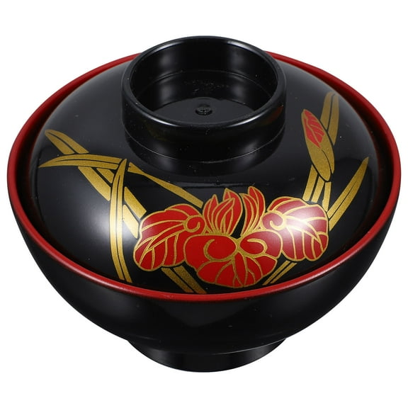 DEEPCRAFF Traditional Japanese Style Soup Bowl Household Soup Bowl with Lid for Noodle Ramen Rice