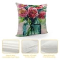 thumbnail image 4 of YINGXI  Vintage Floral Pillow Covers Decorative Throw Pillow Case Rose Flowers Leaves Vase Lettering Painting Pillowcase Cushion Cover for Sofa Bedroom (Rose Flowers Leaves Vase) 20x20in, 4 of 5