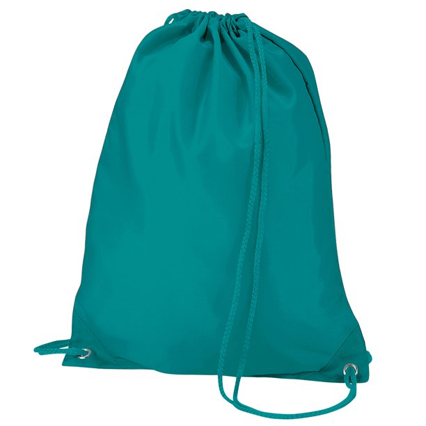 Quadra - Mochila saco o de cuerdas Impermeable/resistente al agua Modelo Gymsac Deporte/Gimnasio (7 litros) (Paquete de 2) (Verde esmeralda)