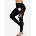 thumbnail image 1 of Rosegal Women's Gothic High Rise Broken Heart Print Skinny Leggings, 1 of 4