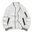 thumbnail image 5 of uikmnh Jackets For Men,Male Solid Color Large Size Outdoor Autumn and Winter Jacket with Multiple Pockets and Lapel Air Force Flight Suit Baseball Jacket,Size L, 5 of 5