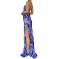 thumbnail image 4 of Txlixc, vestido largo sin mangas de verano para mujer, vestido de chifón con hombro oblicuo estampado a la moda, vestido de vacaciones de playa con abertura alta Txlixc  Moda, 4 of 9