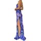 thumbnail image 4 of Vestido largo sin mangas de verano para mujer de VISgogo, vestido de chifón con hombros descubiertos oblicuo estampado a la moda, vestido de vacaciones de playa con abertura alta VISgogo moda, 4 of 9