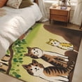 thumbnail image 4 of Cute Cats Area Rugs 4'x6', Washable Small Throw Rugs for Office Bathroom, Japanese Owls Animals Country Leaves Vintage Indoor Outdoor Rug Non-Slip Low Pile Carpet Runner Reversible Floor Mats, 4 of 8