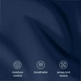 thumbnail image 6 of Bare Home 100% Organic Cotton Fitted Sheet - Jersey Weave - 150 GSM - King, Dark Blue, 6 of 9