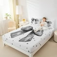 thumbnail image 4 of Feelyou Princess Bowknot Kids Queen Sheet Sets, Modern Fashion Ribbon Flat Sheet, Black Bow-tie Theme Queen Fitted Sheet Ultra Soft Bedroom Decor, 4-Piece, 4 of 7