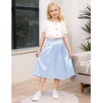 thumbnail image 3 of Oyang Little Girl's Pleated Elastic High Waist Swing A-line Chiffon Flared Midi Skirt 3-12Y, 3 of 10