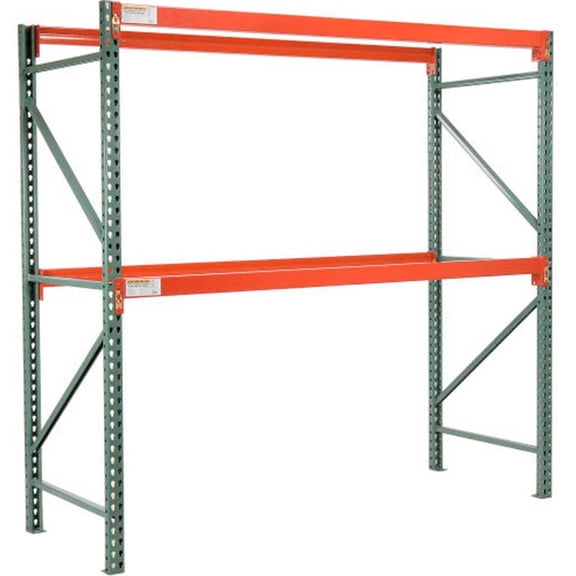 Global Industrial 796586N 96 x 108 x 48 in. Tear Drop Starter Pallet Rack, Green & Orange