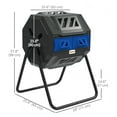 thumbnail image 3 of Outsunny Outdoor Dual Chamber 360° Rotating Composter 43 Gallon Blue, 3 of 10