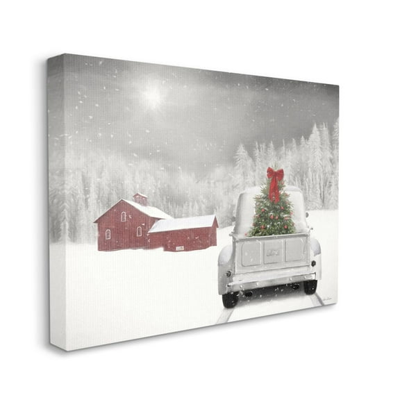 Stupell Industries Christmas Tree at Twilight Snowy Holiday Scene Designed by Lori Deiter