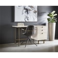 thumbnail image 3 of Sunpan Celine 44.25" Modern Wood and Steel Desk in Cream/Antique Brass, 3 of 4
