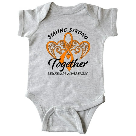 

Inktastic Leukemia Awareness Staying Strong Together and Orange Ribbon Gift Baby Boy or Baby Girl Bodysuit