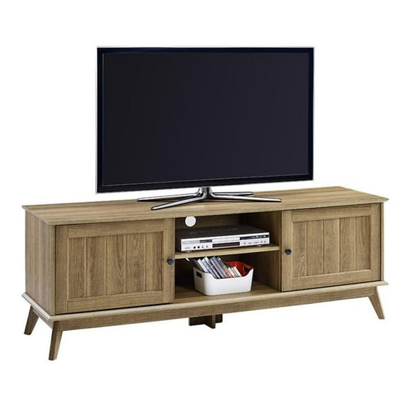 Eden Home Wood TV Media Stand for TVs up to 70" in Gold Oak