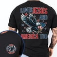 thumbnail image 3 of FLAGWIX Loves Jesus And America Too Independence Day 4th Of July T-Shirt TQN3143TS - Father's Day, Gifts For Men, Husband Gifts - Mens T-shirts, America T-Shirt, 4th of July T-Shirt, 3 of 6