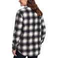 thumbnail image 3 of Eddie Bauer Women's Microfleece Plaid Button-Up Shirt, Black/White, Large, 3 of 3