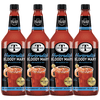 Mr & Mrs T Horseradish Bloody Mary Mix, 1L Bottle, 4 Pack – Premium Cocktail Mixer for Spicy Bloody Marys, Ready to Use