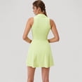 thumbnail image 3 of Women's Sleeveless Zip-Up Tennis Dress with Collared Neckline and Flared Hem - X Large, Green, 3 of 6