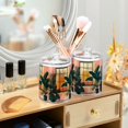 thumbnail image 3 of Yayeee 2 Pack Qtip Holder Bathroom Cotton Swab Canister with Lid Clear Dispenser Set, Pink Sunset, 3 of 6