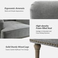 thumbnail image 4 of Wooden Armchairs set of 2 Nailhead Trim Carved Legs Comfy Accent Chair Tufted Back Home Living Room Grey, 4 of 6