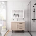 thumbnail image 3 of Aluminum Double Door Medicine Cabinet with Mirror, LED Lights, and Defogging Function - Waterproof, Rustproof for Bathroom Use, 3 of 7