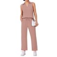 thumbnail image 1 of Lounge Set PINSPARK, top y pantalones sin mangas con cuello en V para mujer, 1 of 6