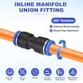 thumbnail image 2 of Uxcell 10-Pack Inline Manifold Union Fitting, 2 Way 8mm(5/16") OD Plastic Pneumatic Push to Connect Tube Fittings, 2 of 6
