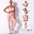 thumbnail image 2 of Traje deportivo de yoga sin costuras para mujer, pantalones de yoga de verano para mujer, pantalones de fitness, 2 of 6
