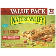 Nature Valley Salted Caramel Peanut Nut Crisp Bars, 0.89 oz, 12 count