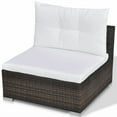 thumbnail image 1 of vidaXL 10 Piece Garden Lounge Set with Cushions Poly Rattan Brown, 1 of 5