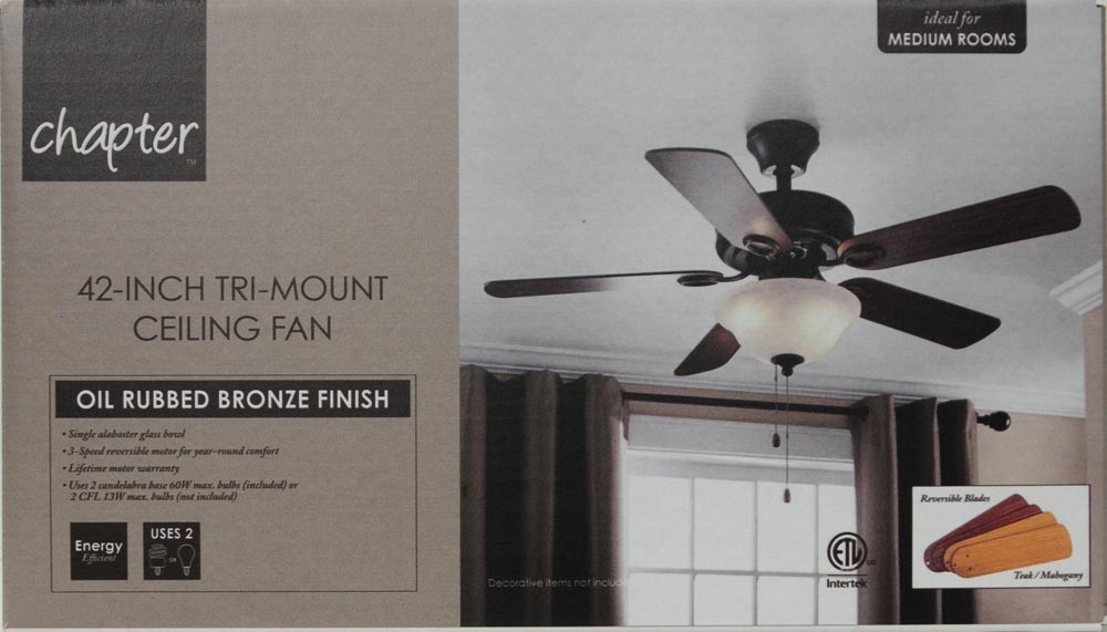 Chapter 42 Single Light French Bronze Ceiling Fan Walmart Com