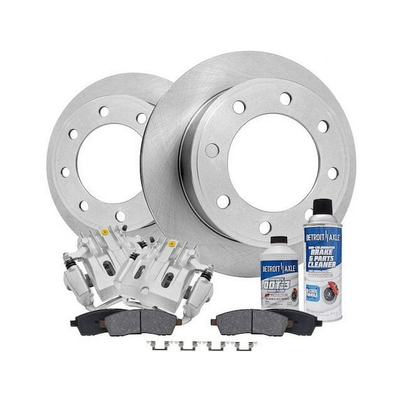 Rear Brake Pad Rotor and Caliper Set - Compatible with 2000 - 2004 Ford F-250 Super Duty 2001 2002 2003
