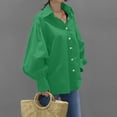 thumbnail image 5 of LIUJUNSHOP Womens Button Down Tunic Shirts Plus Size Long Puff Sleeve Peplum Tops Collared Blouses, 5 of 6