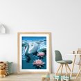 thumbnail image 3 of Cuadros Decorativos Kit de pintura de diamante de taladro redondo completo 5D DIY Swan in Lake (NH1021) Likrtyny embutido en tela, 3 of 6